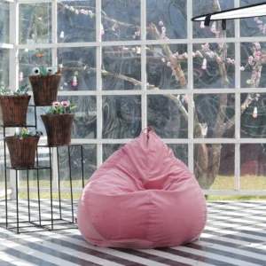 Velvet Sweet leather beanbag